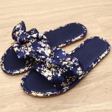 2019 Women Hot Sale Wholesale Cheap Silk Slipper High Quality Customized Flower Silk Indoor Slippers Bowknot Hotel Slippers
